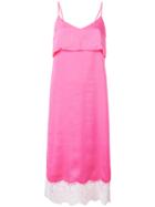 Steve J & Yoni P - Lace Slip Dress - Women - Nylon/polyester - Xs, Women's, Pink/purple, Nylon/polyester