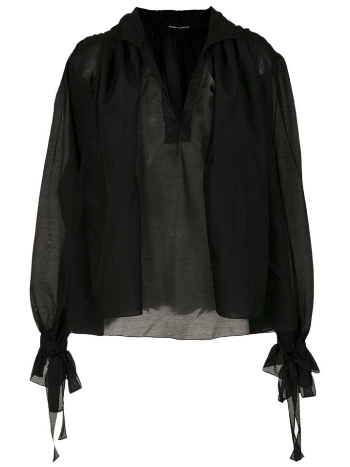 Gloria Coelho Drawstring Blouse - Black
