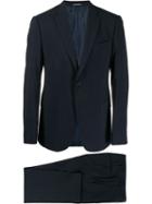 Emporio Armani Check Print Two Piece Suit - Blue