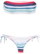 Brigitte Striped Strapless Bikini Set - Multicolour