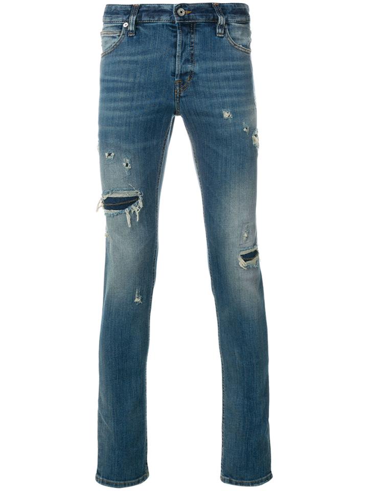 Just Cavalli Ripped Skinny Jeans - Blue