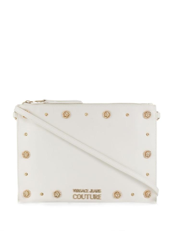 Versace Jeans Couture Lion Head Studs Crossbody Bag - White