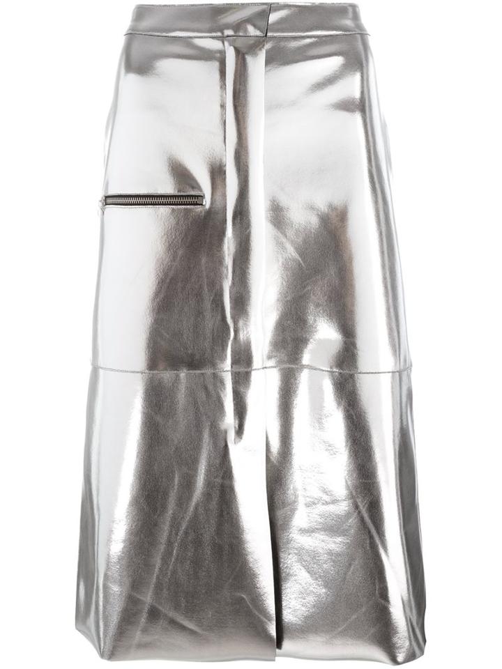 Golden Goose Deluxe Brand Longuette Knee-length Skirt, Women's, Size: Large, Grey, Polyester/cotton