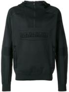 Napapijri Logo Panelled Hoodie - Black