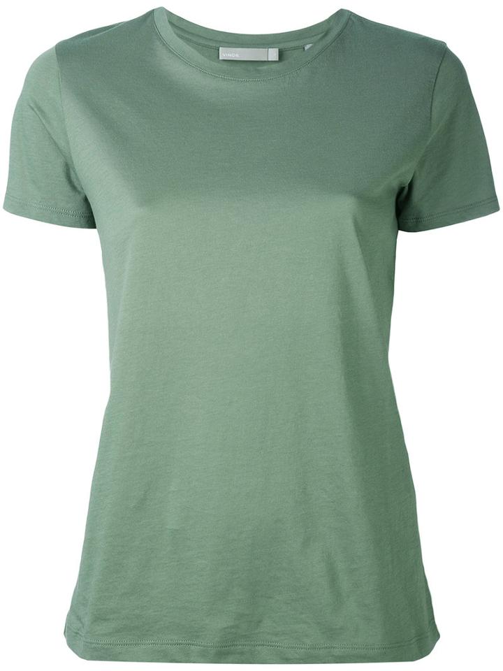 Vince - Round Neck T-shirt - Women - Supima Cotton - M, Green, Supima Cotton