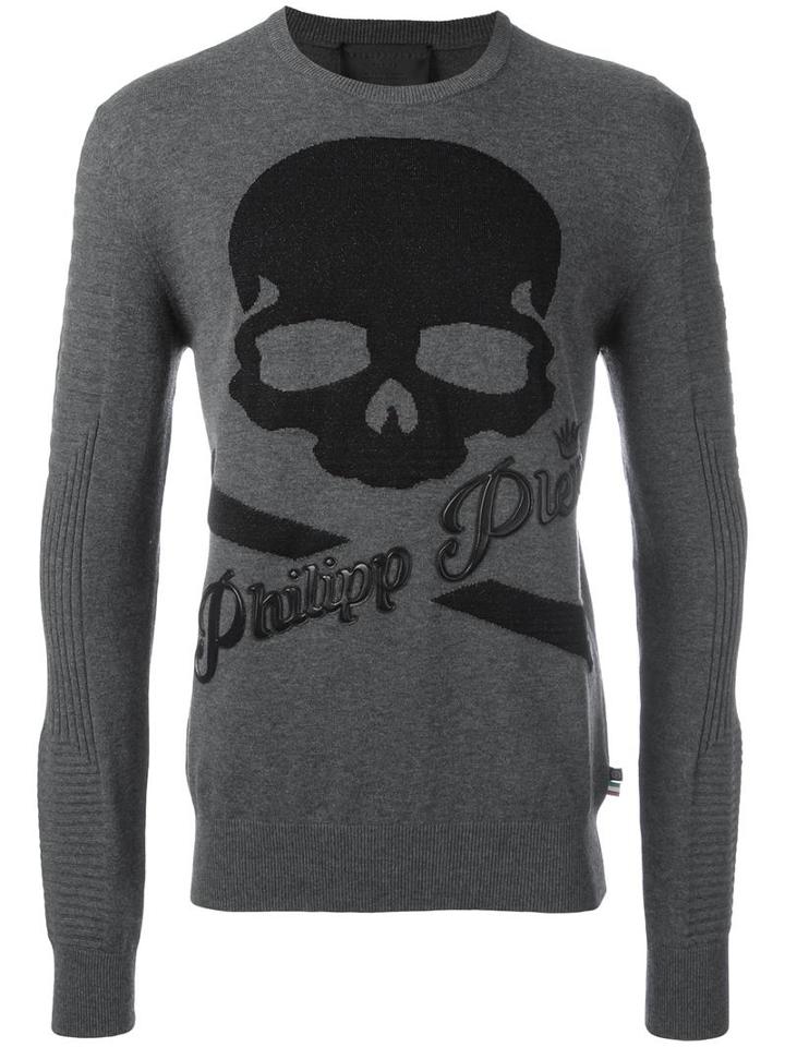 Philipp Plein Desperate Jumper, Men's, Size: Medium, Grey, Viscose/acetate/polyester/polyamide