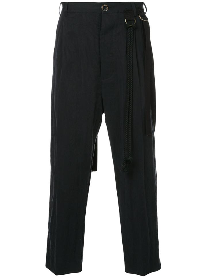 Song For The Mute Single Pleated Pants - Black