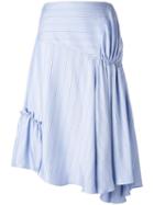 J.w.anderson Gathered Asymmetric Skirt, Women's, Size: 14, Blue, Silk/acetate