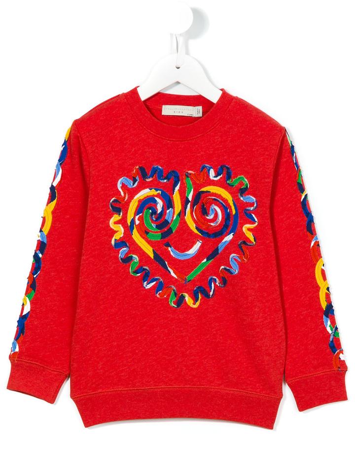 Stella Mccartney Kids Heart Print Sweatshirt, Girl's, Size: 6 Yrs, Red
