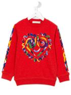 Stella Mccartney Kids Heart Print Sweatshirt, Girl's, Size: 6 Yrs, Red