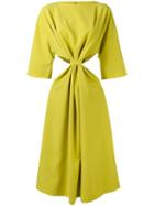N Duo - Knotted Cut Out Dress - Women - Cotton/polyester - 38, Green, Cotton/polyester