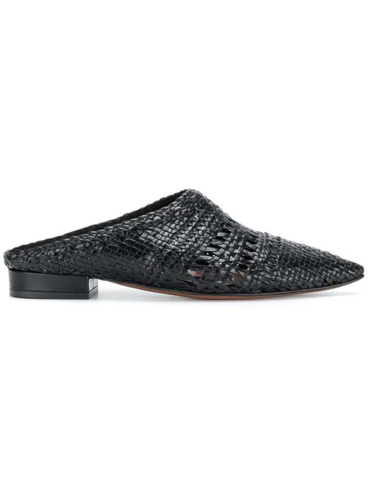 L'autre Chose Pointed Toe Mules - Black