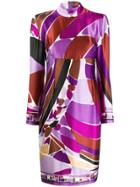 Emilio Pucci Vintage 2000's Pritned High-neck Dress - Purple