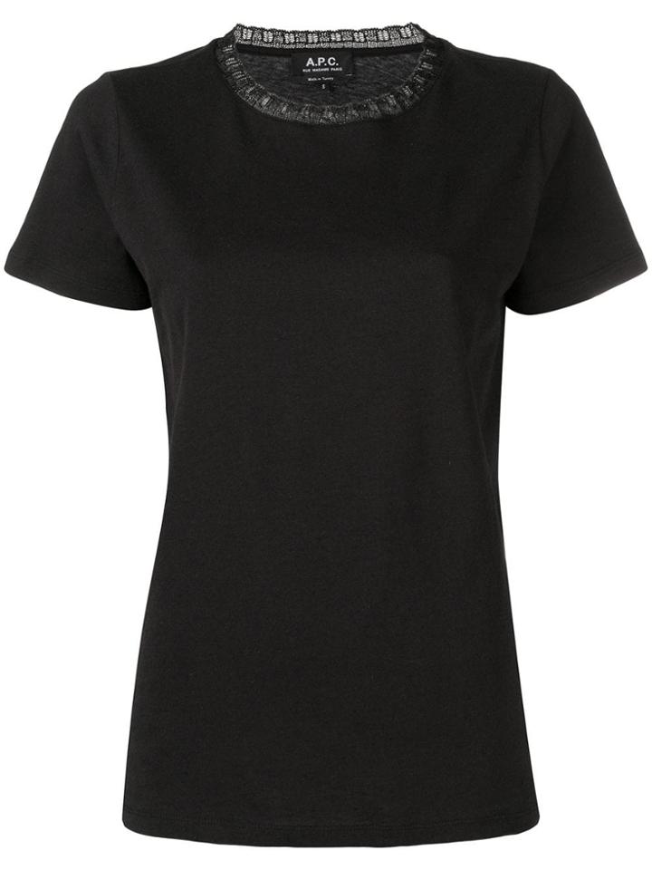 A.p.c. Lace Neck T-shirt - Black
