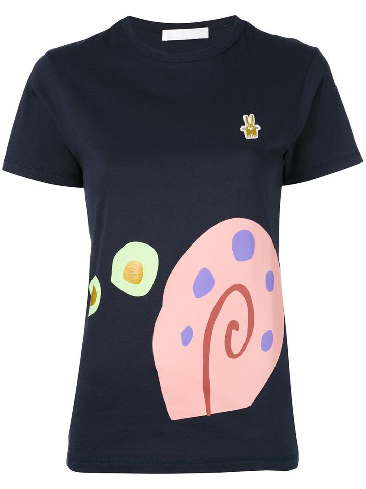 Peter Jensen - Snail T-shirt - Women - Cotton - M, Blue, Cotton