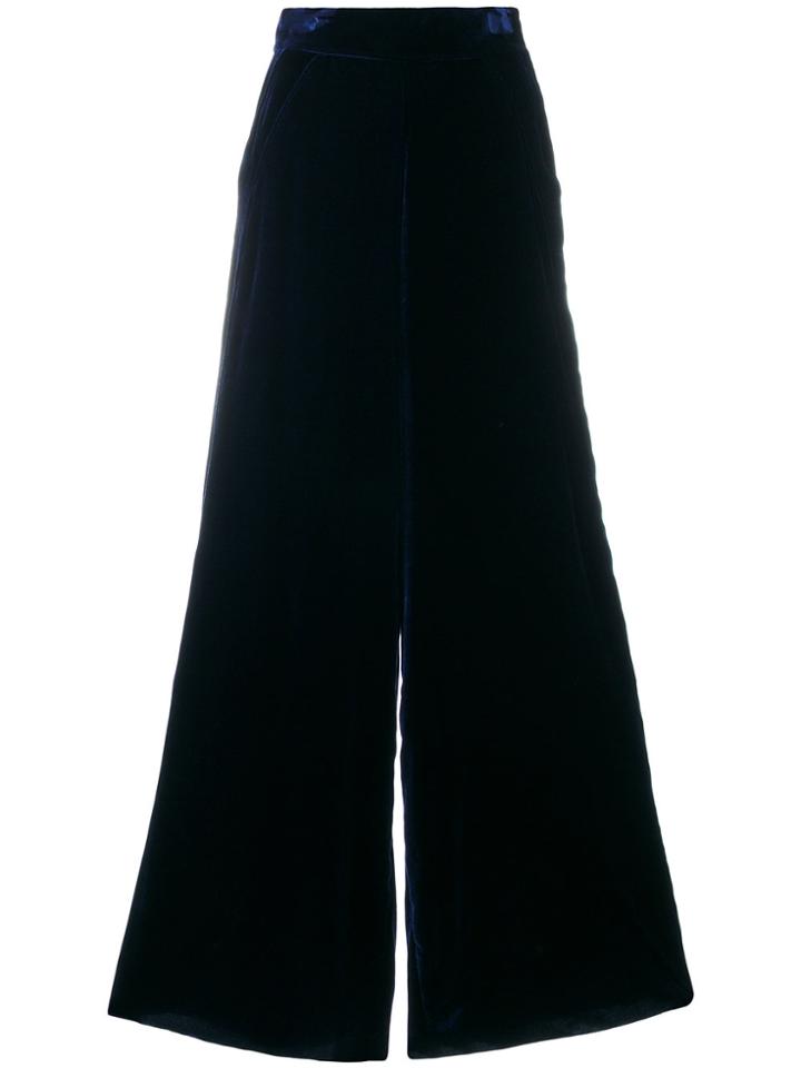 Aviù Wide-leg Textured Trousers - Blue