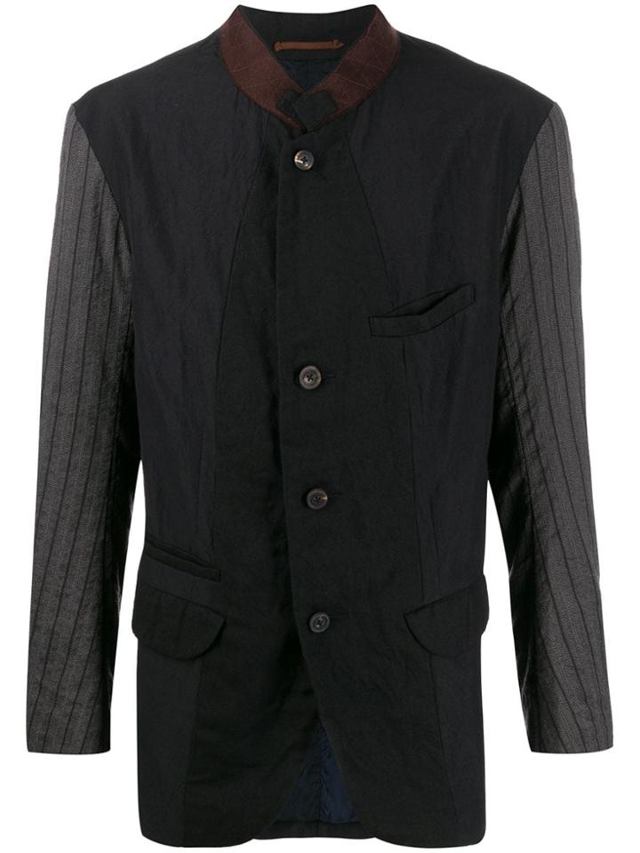 Ziggy Chen Fabric Mix Blazer - Black