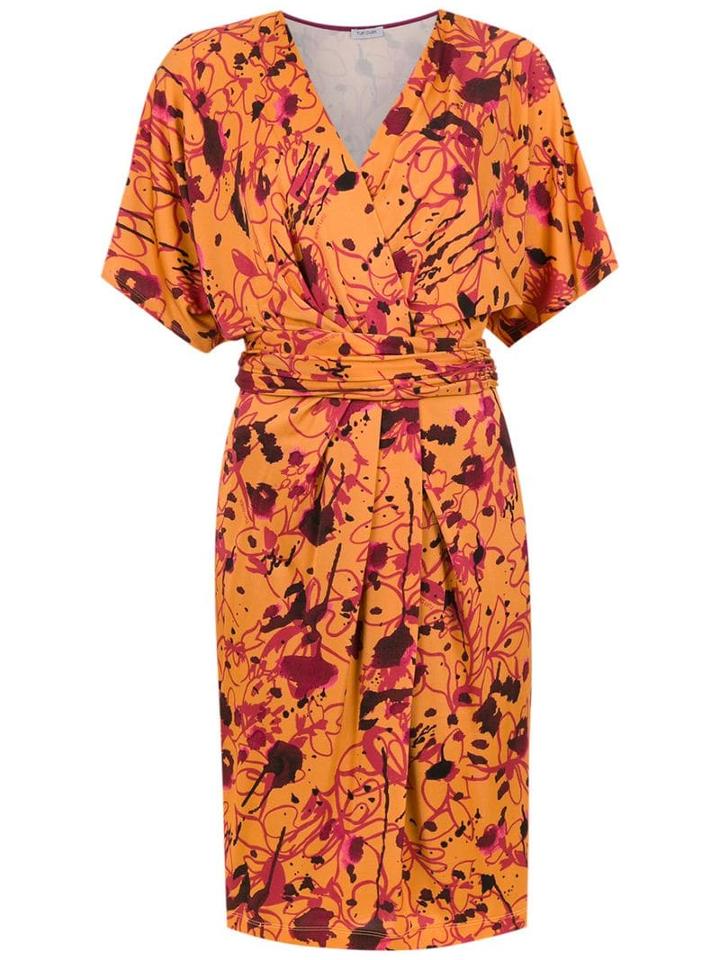 Tufi Duek Printed Short Sleeves Dress - Yellow