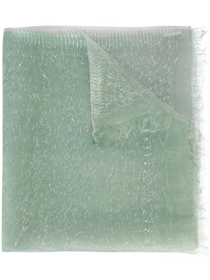 Faliero Sarti Colour Contrast Metallic Scarf - Green
