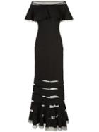 Tadashi Shoji - Off Shoulder Dress - Women - Nylon/spandex/elastane/rayon - L, Black, Nylon/spandex/elastane/rayon