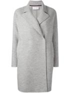 Harris Wharf London Notched Lapel Coat, Women's, Size: Medium, Grey, Virgin Wool
