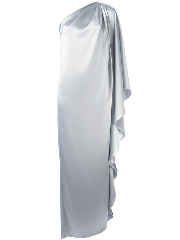 Gianluca Capannolo One Shoulder Gown, Women's, Size: 42, Grey, Polyester/triacetate