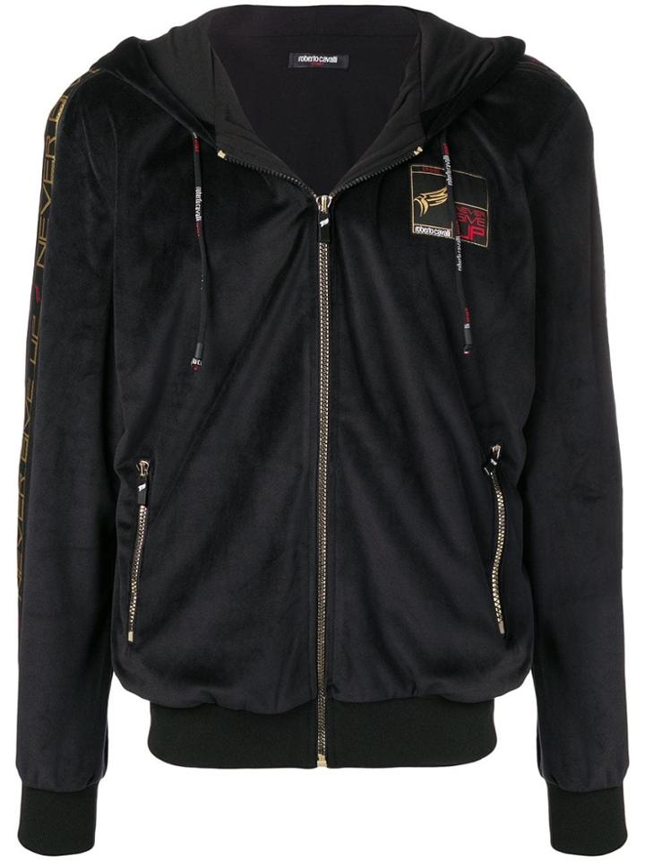 Roberto Cavalli Side Stripe Track Jacket - Black