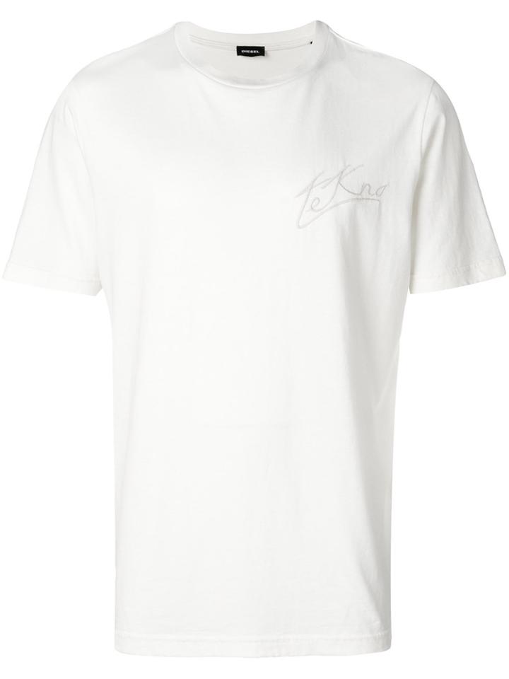 Diesel Map Embroidered T-shirt - Nude & Neutrals