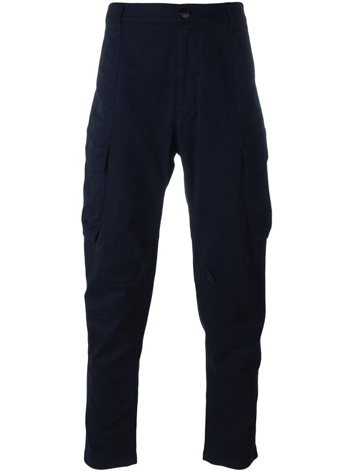 Stone Island Shadow Project Twill Combat Trousers, Men's, Size: 48, Blue, Cotton/spandex/elastane