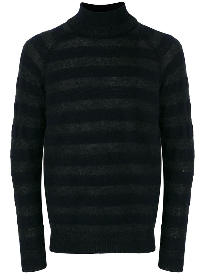 Roberto Collina Striped Roll-neck Jumper - Blue