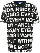 Junya Watanabe Comme Des Garçons Man Text Print T-shirt - Black