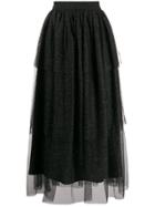 Be Blumarine High Waisted Tiered Skirt - Black