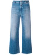 Closed - Frayed Wide Leg Jeans - Women - Cotton/spandex/elastane - 29, Women's, Blue, Cotton/spandex/elastane