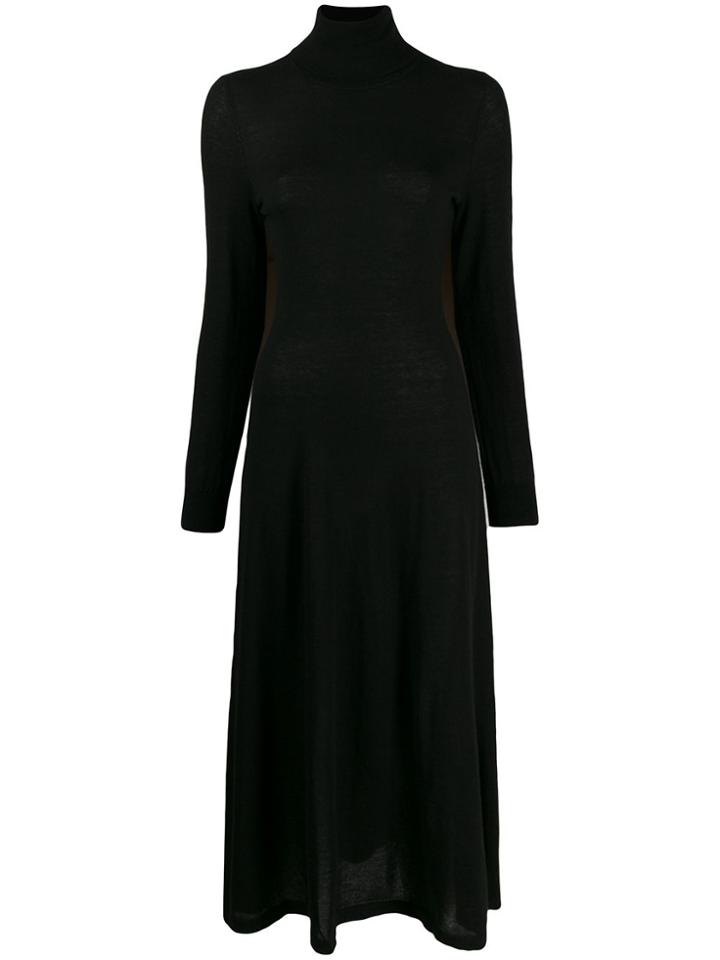 N.peal Roll Neck Fine Knit Dress - Black