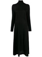 N.peal Roll Neck Fine Knit Dress - Black