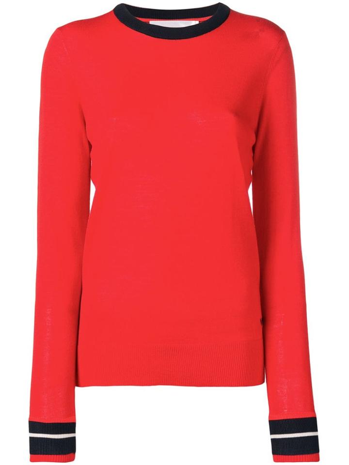 Victoria Victoria Beckham Contrast Trim Knitted Jumper - Red