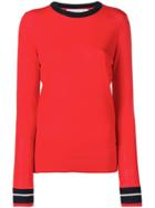 Victoria Victoria Beckham Contrast Trim Knitted Jumper - Red