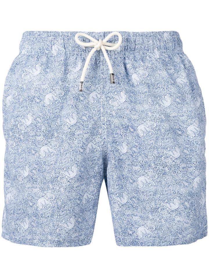 Mc2 Saint Barth - Gustavia Swim Shorts - Men - Polyamide/polyester/spandex/elastane - M, Blue, Polyamide/polyester/spandex/elastane