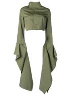 Loewe Extra Long Sleeve Cropped Jacket - Green