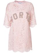 Forte Couture Lace T-shirt Dress - Pink & Purple