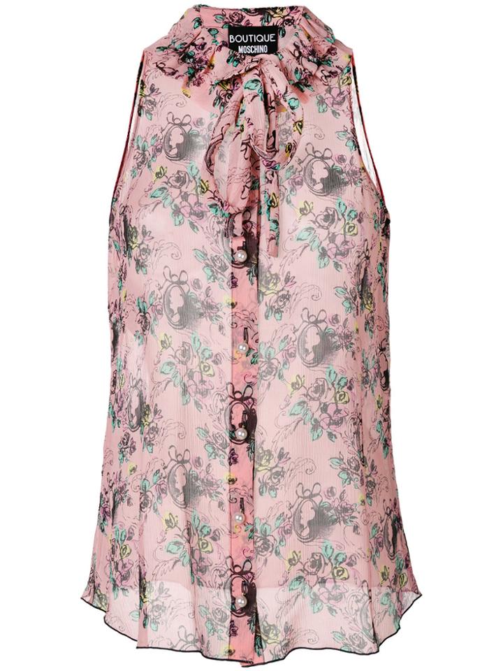 Boutique Moschino Floral Print Shirt - Pink & Purple