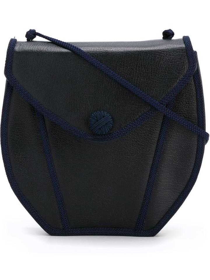 Yves Saint Laurent Vintage Braided Detail Saddle Bag, Women's, Blue