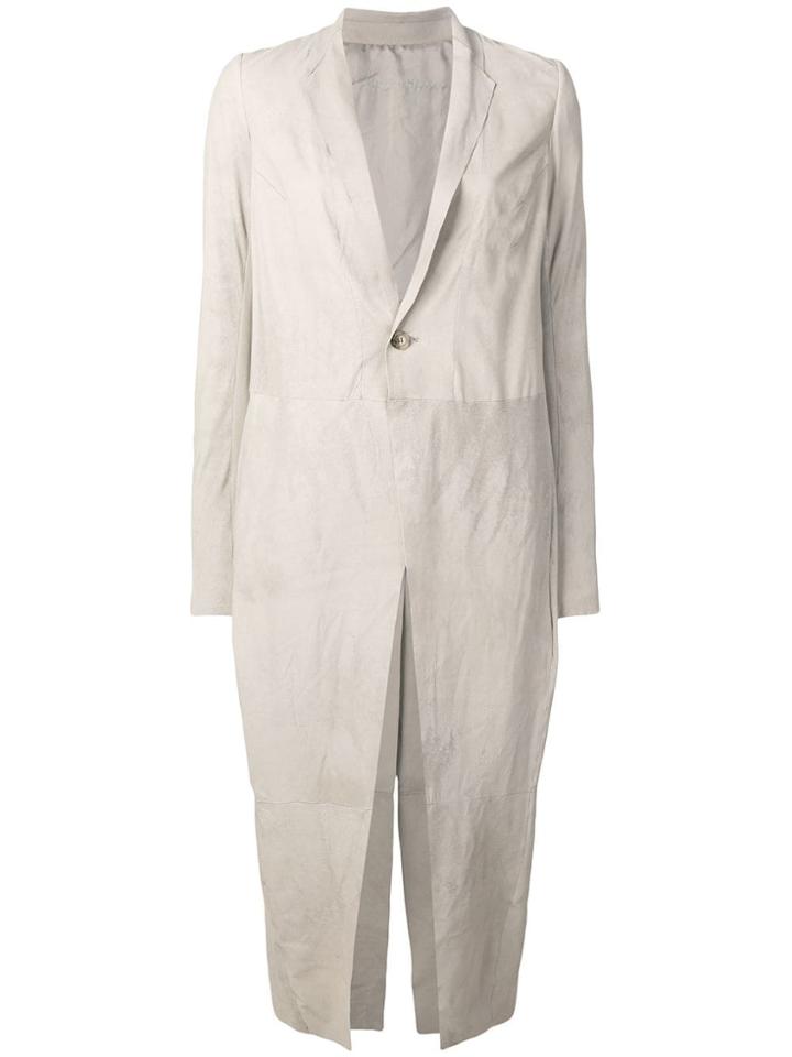 Rick Owens Longline Coat - Neutrals