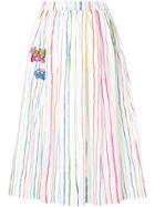 Mira Mikati Flared Stripe Skirt - White