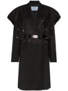 Prada Black Hooded Trench Coat