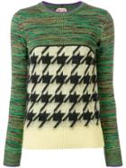 No21 Houndstooth Knitted Sweater - Green