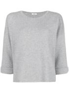 Peserico Cropped Sleeve Sweater - Grey