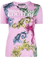 Versace Jeans Couture Fitted Printed Logo T-shirt - Pink