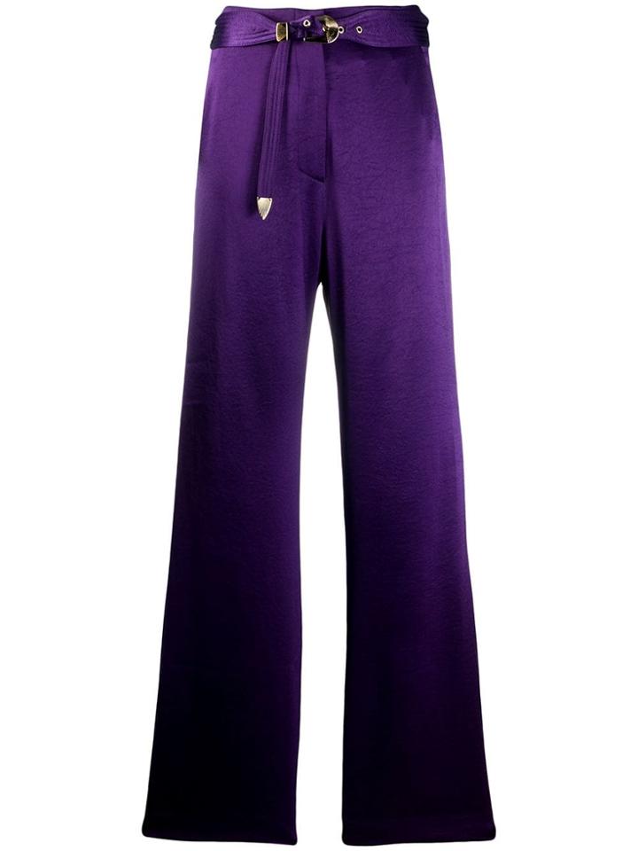 Nanushka High Waist Maxi Trousers - Purple