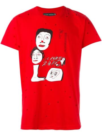 Claire Barrow 'time' T-shirt, Adult Unisex, Size: Medium, Red, Cotton